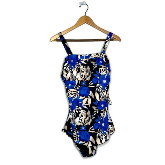 Byron Blue Australia Blue Floral One Piece Swimsuit Women’s Size US 14 - Picture 1 of 9